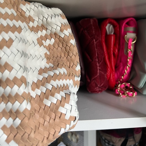 Nyla Woven Clutch in Tan and Cream Loeffler Randall - Picture 8 of 8